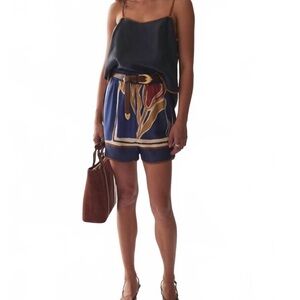 Elegant Navy Women's High Waist Shorts